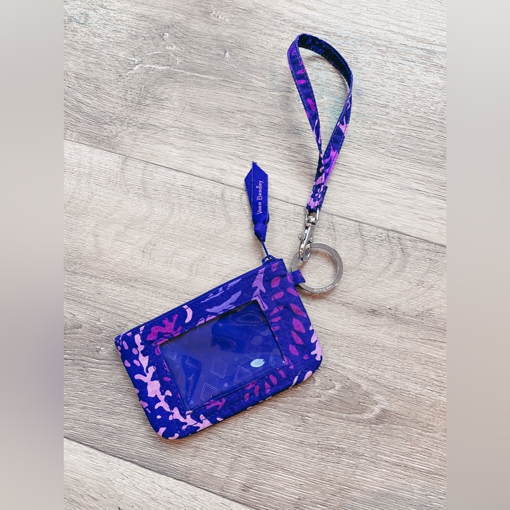 Purple Pattern Vera Bradley Zip ID Case